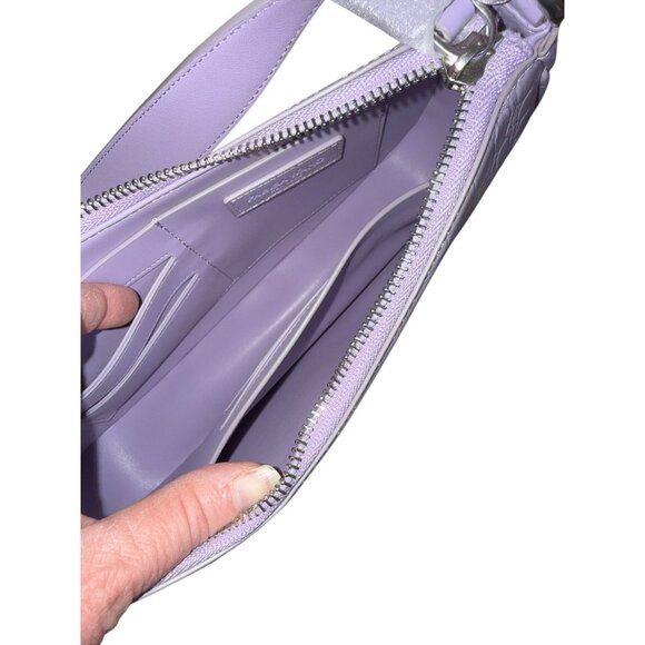 Parisa Wang New York Calf Leather Croc Lavender Charmed Baguette Handbag NWT - Picture 6 of 7